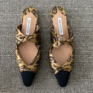 Brands new Aquazzura silk slides